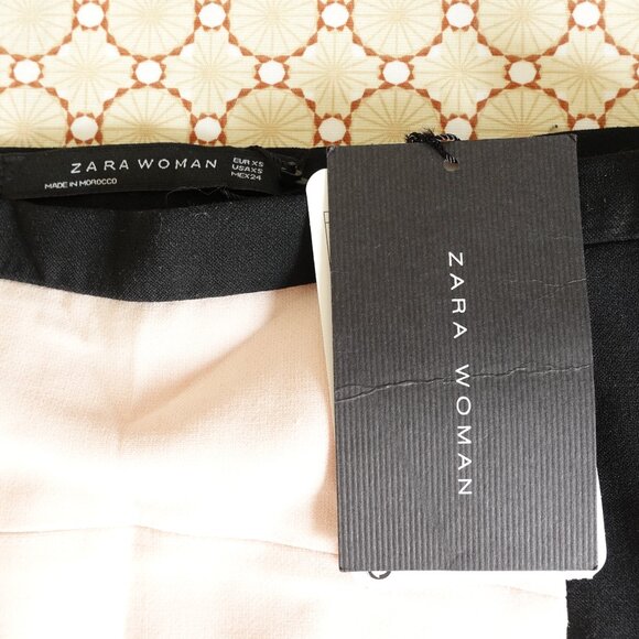 ZARA Mini Flare Color Block Skirt in Red, Pink, and Black SZ XS - Picture 7 of 9